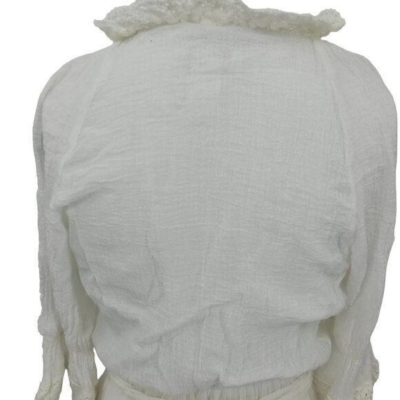 Vtg Alicia Gauzy White Crochet Lace Vintage Dress Size 5/6 Boho Bohemian Cotton - Picture 12 of 15